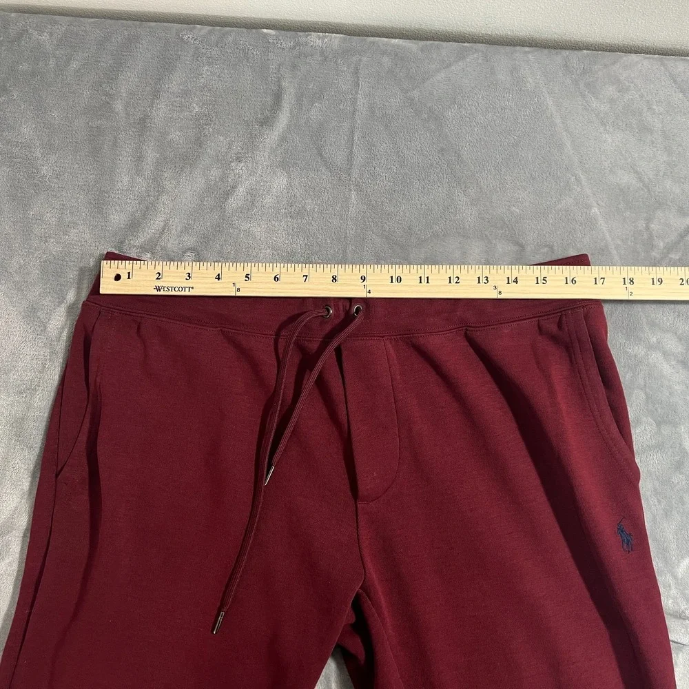 Polo Ralph Lauren Sweatpants Joggers Mens Large Burgundy Red Blue Pony Pants